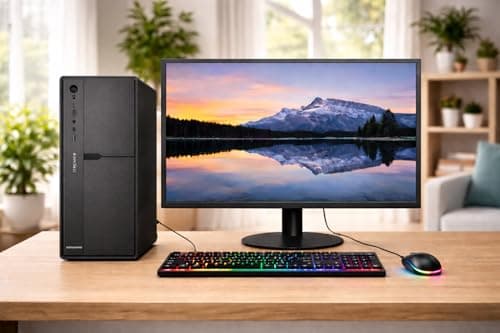 Core i5 Desktop Computer PC Core i5-4GEN (4590, 3.70 GHz processor) 8GB RAM | 256 GB SSD/RGB Keyboard+Mouse/20" Monitor/WiFi | HDMI| Ethernet | USB 3.0| Windows 10 Pro & Office 21 | 2 Year Warranty