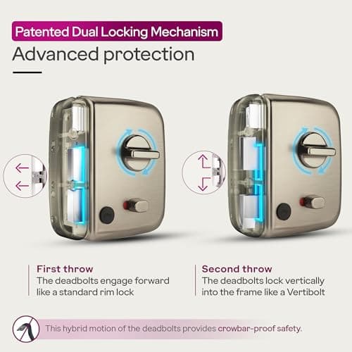 Godrej RimLock | Centaur Ultra XL+ Double Door Lock | World’s First Dual Motion Hybrid Lock | Main Door Lock | 14-Pin Ultra XL+ Cylinder | Key Combinations | Antique Brass Finish | 15-Year Warranty 3