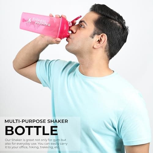Fitness Mantra® 700ml Classic Shaker Bottle for Men & Women [Capacity 700 ml (Pink, 700ml) 4