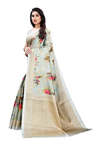 Yashika Women's Art Silk Saree With Blouse Piece (Pudina Blue_Blue) 2