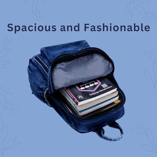 ZAINTO Denim Backpacks for men and women Stylish Outdoor Travel Commute Daypack Large Capacity Schoolbag College Students Junior High School Students Bookbag 4