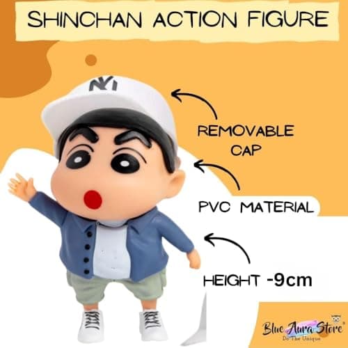 Blue Aura Shinchan Action Figure Height-9CM Cartoon Figurine Collectible Figurine Gifting for Shinchan Fans PVC Multi Colour(Blue) 2
