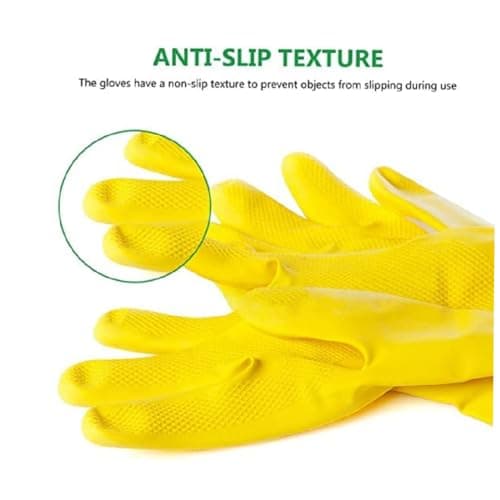 Conclood India Rubber Gloves | Reusable Gloves | Dish Washing Gloves | Use for Kitchen Cleaning, Bathroom, Toilet, Working, Painting, Gardening, Pet Care (Set of 3). 4