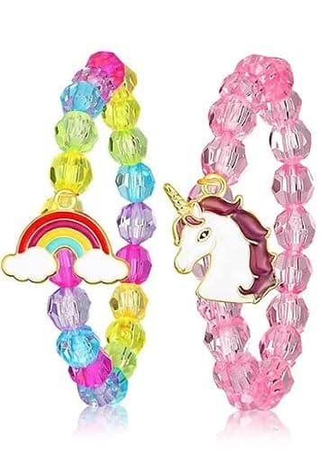 Acnos Kids Unicorn Cartoon Watches with Matching Rainbow & Unicorn Bracelets – Cute Waterproof Analog Watch Gift Set for Girls 2