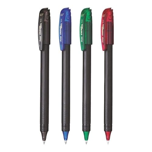 Pentel EnerGel 0.7mm Roller Gel Pen | Quick Dry Ink For Smudge-Free Writing | Lightweight Gel Pen For Smooth Writing Experience (Blue, Red, Green & Black Ink) 3