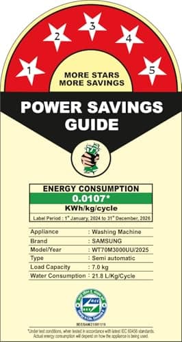 Samsung 7 kg, 5 star, Semi Automatic Top Load Washing Machine (WT70M3000UU/TL, Air Turbo Drying, LIGHT GRAY, 5 Year Warranty on Wash Motor) 5