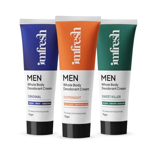 imfresh Men Dopenight, Sweetkiller & Original 75gm each | Deodorant Cream For Whole body & Underarms Area | Long Lasting Odour Control | Helps in brightening underarms | Alcohol-Free | Natural Ingredi