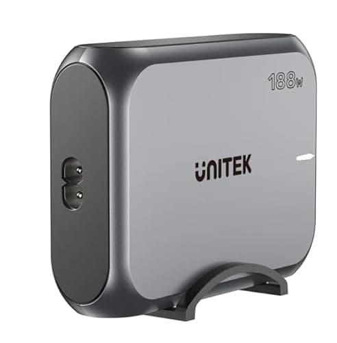 UNITEK 188W PD3.1 Desktop GAN Charging Station 5-Port GAN Charging with Stand Supports Fast Charging & 140W for MacBook PRO