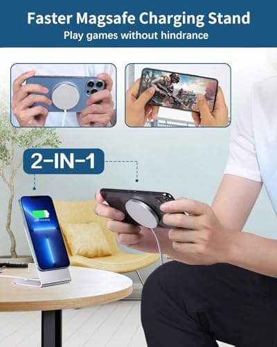 SKYCELL Wireless Charger Compatible for iPhone, Apple Magnetics and Magsafe White 4
