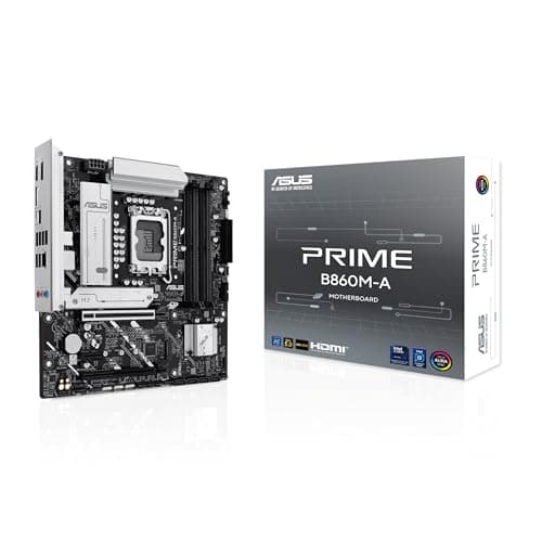 ASUS Prime B860M-A Intel mATX Motherboard, 7+1+1+1 80A DrMOS Power Stages, DDR5, PCIe 5.0, 2xM.2 Slots, Realtek 2.5Gb Ethernet, Dual DisplayPort, HDMI,Rear USB 20Gbps Type-C