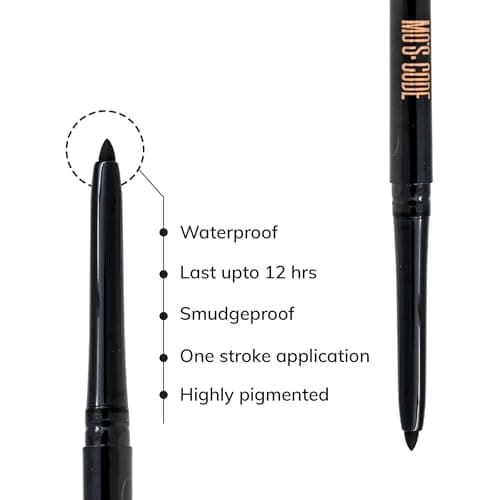 MO'S CODE-Eyematic Kajal|Bold Eyes Bold You|Waterproof and Smudgeproof|Long Lasting|Single Stroke Application|Paraben & Alcohol Free|Matte Finish|Plant Based|Cruelty Free|0.4gm|Emerald 3