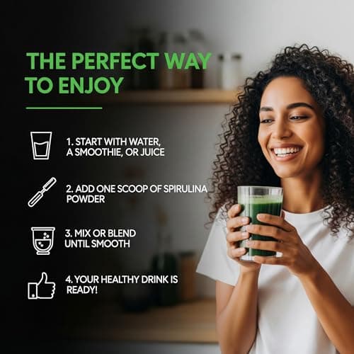 Spiru Swastha 100% Natural Spirulina | USDA Certified Organic Spirulina Powder for Immunity, Energy, Digestion & Skin Health | Plant Based Protein Superfood - 200g Veg Powder 4