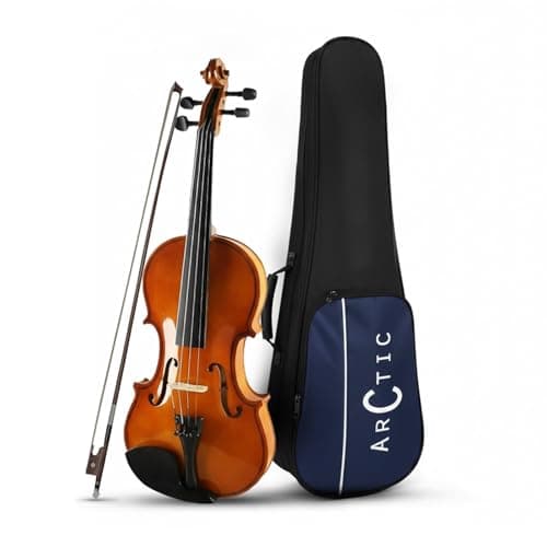 ARCTIC 4/4 Solid Wood Neo Violin Musical Instrument Violin for Beginners adults and learning Students with Hard Case, Rosin Maple Wood. (AR-PVK-01)