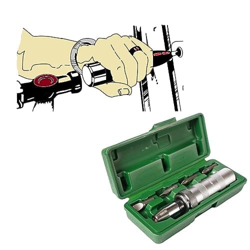 Eastman Impact Driver Set Of 6 Pcs, Screwdriver Sets Portable, Carbon Steel Handle With Socket Adapter And CRV Bits, Chrome Plated, Heat Treated (EID-2500-02) 6