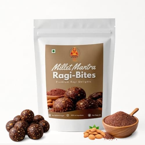 Millet Mantra Ragi Bites Healthy Millet Snack | No Refined Sugar Jaggery Sweet | Calcium & Iron Rich Energy Bites | Traditional Laddu Style | 100g 4
