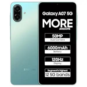 Samsung Galaxy A07 5G Smartphone (Light Green, 4GB RAM, 128GB Storage) | 120Hz Refresh Rate | Massive 6000mAh Battery | 50MP True Dual Camera | 6 Gen OS Upgrades | Knox Vault