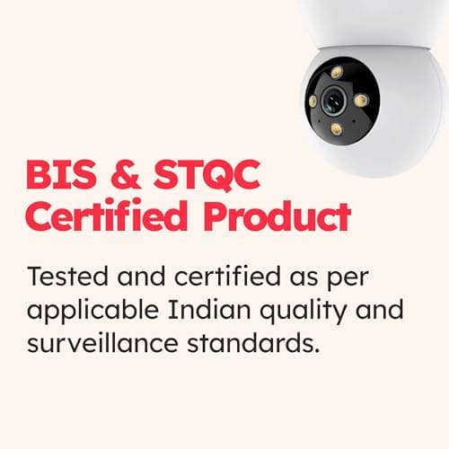 MANOMAY 3MP Wi-Fi Pan-Tilt Security Camera | BIS-ER Certified (STQC) | 360° Smart Tracking | Two-Way Audio | All Time Color Night Vision | Alexa Support | Works with Android & iOS (M1078S) 2
