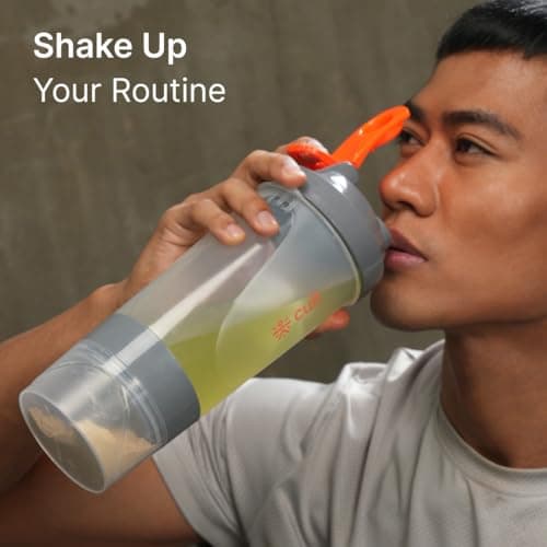 CULT Spider Shaker Bottle 500ml – 3 Compartment Protein Shaker with Blender Ball | Leakproof, BPA-Free, Durable Gym Shaker for Smooth Shakes, Pre-Workout & Supplements Orange 3