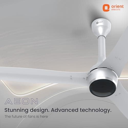 Orient Electric Newly Launched 1200 mm Aeon BLDC PRO, BEE 5-star rated, Anti-Dust Designer Ceiling fan with Remote & 5 yrs Warranty by Orient, Boost mode for High Air Delivery - Platinum Silver 3