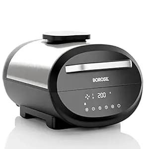 Borosil Best 6.1 L Air Fryer | 4 in 1 Function with QuickFry Technology, Auto Off Function | Air Fryer for Bake, Grill, Roast, Reheat etc. | 90% Less Oil | 2 Year Warranty | Black