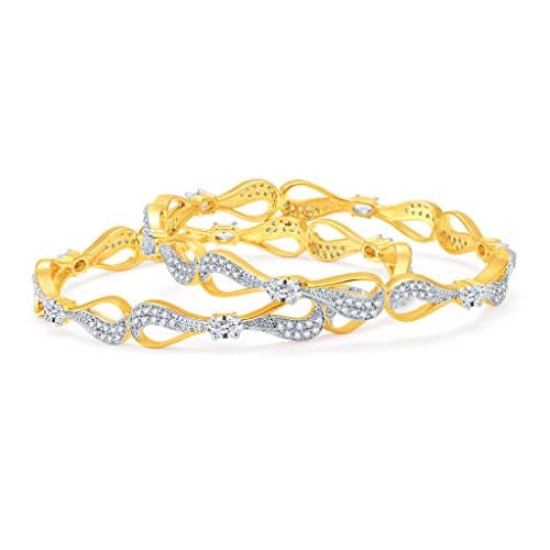 Sukkhi Glittering Gold And Rhodium Plated CZ Bangles For Women 2