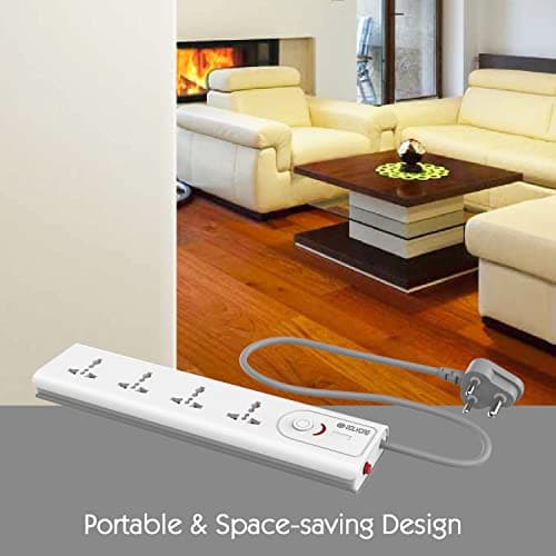 Polycab 3 Pin Socket 4 in 1 Power Extension Strip For Home & Office Use With Surge Protection Connect Computers Laptops & Home Appliances 3