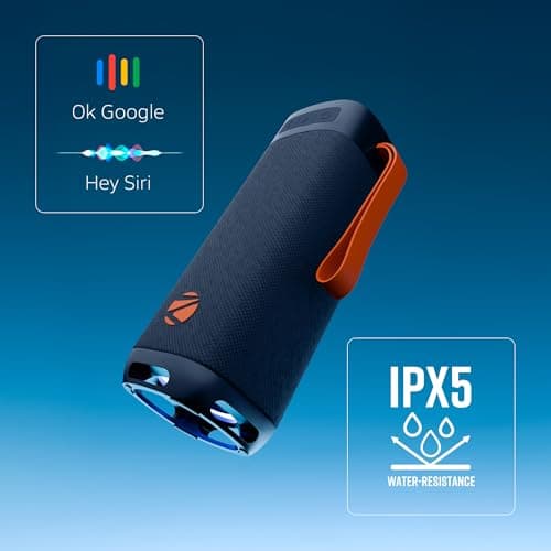 Zebronics Portable BT Speaker, 40W, Upto 6Hrs Playback, Dual 6.35cm Drivers, Passive Radiators, TWS, Type-C Charging, mSD, AUX, IPX5 Water Resistant, Voice Assistant Support (Sound Feast 250, Blue) 4