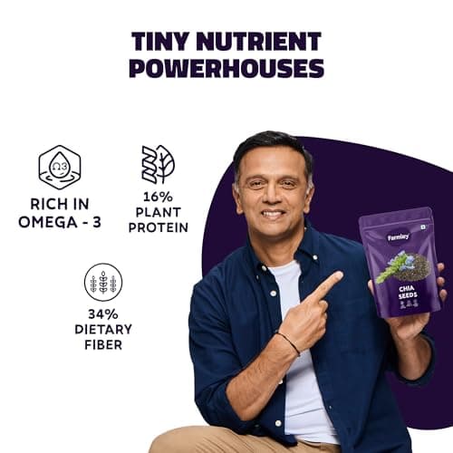 Farmley Edible Seeds Combo 600 g | Chia Seed + Sunflower Seed + Pumpkin Seed I Superfood Mix for Healthy Eating | Rich in Protein & Fiber (200g each) 4