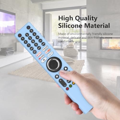 Cotbolt Silicone Remote Cover for Xiaomi Mi TV 2025 Model Remote, Black, Diamond Textured, Precision Button Holes (LUMINIOUS Blue, XIAOMI TV 2025) 3