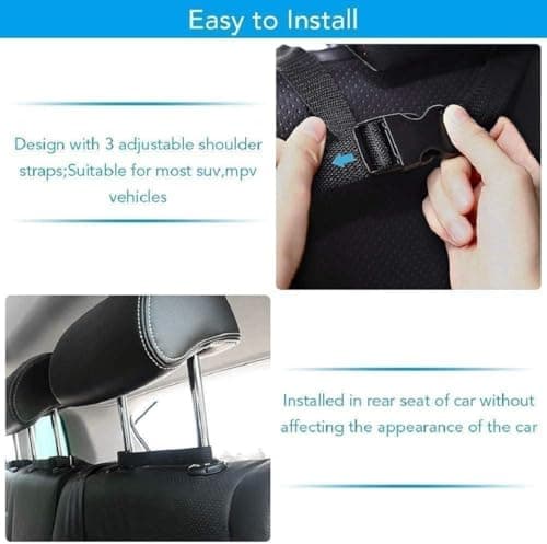 Car Back Seat Trunk Organizer with 8 Mesh Storage Pockets, Adjustable Hanging Straps, Oxford Fabric Storage Bag, Waterproof Car Boot Organizer for SUV, Hatchback, Sedan Travel Accessories 3