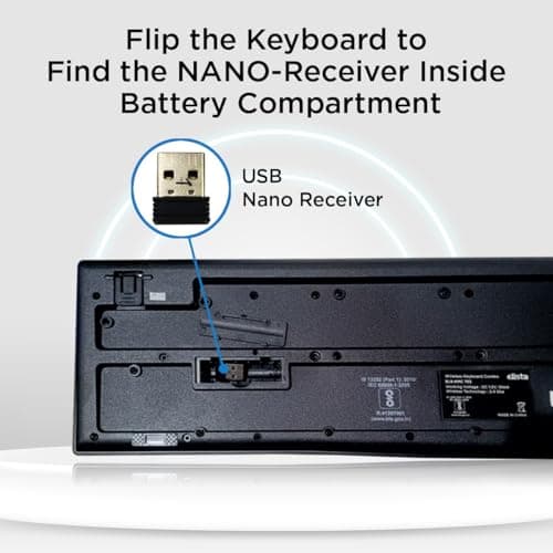 Elista Wireless Keyboard & Mouse Combo | 2.4GHz USB Nano Receiver| 10m Range | ₹ Key |1000 DPI Mouse|110 Keys + 7 Multimedia Keys| 10M Keystrokes Life| for PC/Laptop (ELS KMC-753) 2