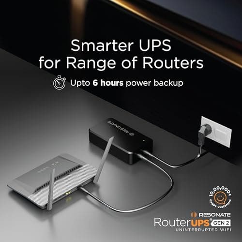 Resonate RouterUPS® Gen2 | Original Router UPS for 12V WiFi Router & Modem (Supports up to 2A) (7800mAh - 95% Longer Power Backup) | Compact Mini UPS with Intelligent Charging (Upto 6 Hrs Internet) 2