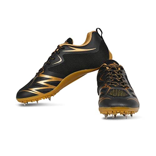 Vector X Flyer Running Spike Shoe for Men with Removeable Spike Black/Gold