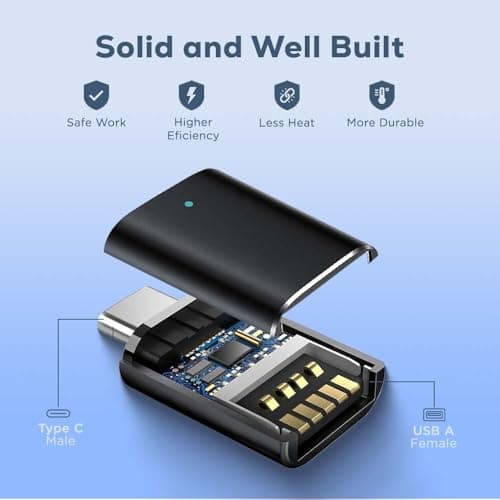 UNIGEN USB 3.0 to Type C OTG Adaptor, 5Gbps High Speed Data Transfer, 5V/2A Charging, USB A Converter Adapter, Compatible for All Type C Devices, Smartphone, Laptops, Tablets, Chargers, MacBook 3