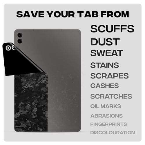 Capes Tablet Skins Compatible with Samsung Galaxy Tab S8 Plus | Ultra-Thin Protective Film | Anti-Scratch Vinyl Decal Skin | Not Case/Cover (Forged Carbon, Back Skin + S Pen Skin) 3