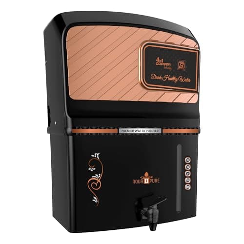 AQUA D PURE Copper RO Water Purifier | RO + UV + UF + TDS Controller + Copper Enriched Technology | 12 L Storage Tank | Wall Mount & Table Top | Suitable for Borewell, Tanker & Municipal Water 5