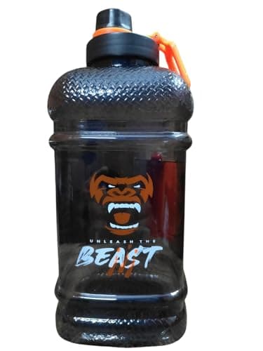 DOVEAZ® Sports Water Bottles for Office use/Protein Shaker Bottle/Gallon Water Bottle (2.2 LTR) with Mixer Ball and Strainer (BPA-Free, Unbreakable, Freezer Safe) (STRONG ORANGE)