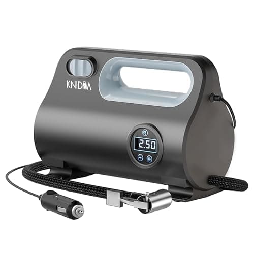 Knidaa Portable Car Tyre Inflator Air Compressor, 150 PSI Digital Air Pump with LED Display, Fast Inflation, 2.7m Cord, Air Pump Compressor,12V DC Car Tire Pump for Car, Bike, Bicycle & Ball