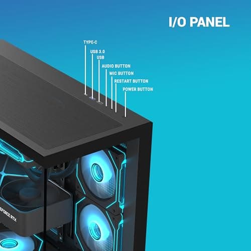 Ant Esports Crystal X6 Pro Mid-Tower Computer Case/Gaming Cabinet - Black| Support ATX,M-ATX,M-ITX | Pre-Installed 6 ARGB Fans 4