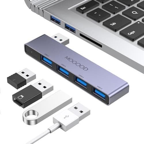 MOGOOD USB Hub For Laptop,USB Hub 3.0 USB Splitter Ultra-Slim Data USB Hub [Charging Not Supported] Multi USB Port Expander Adapter Station For Laptop,Windows PC,Mac,Printer,Flash Drive,Mobile HDD
