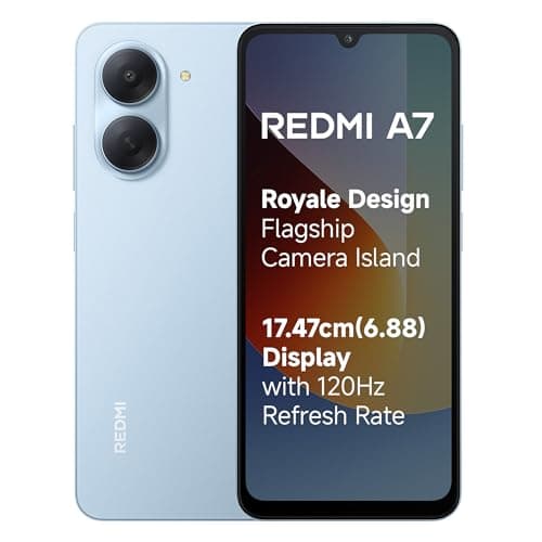REDMI A7 4G (Sky Blue, 3 GB RAM, 64GB Storage) | Large 17.48cm (6.88) Smooth 120Hz Display | 5200mAh 2-Day Battery | Royale Design | Charger in the Box