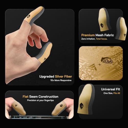 Vero Forza Glide Pro V3 GodLike Limited Edition Gaming Finger Sleeves | Pure Silver Fiber | Ultra Smooth Touch | Sweat Resistant | for BGMI, PUBG, COD Mobile, Free Fire (6 Sleeves) 2