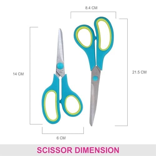 Multipurpose Scissors Set, All-Purpose Set Scissors for Office, School, Home, Sewing, Crafts, Comfort Grip Handles, 4 Pack, Multicolor 2