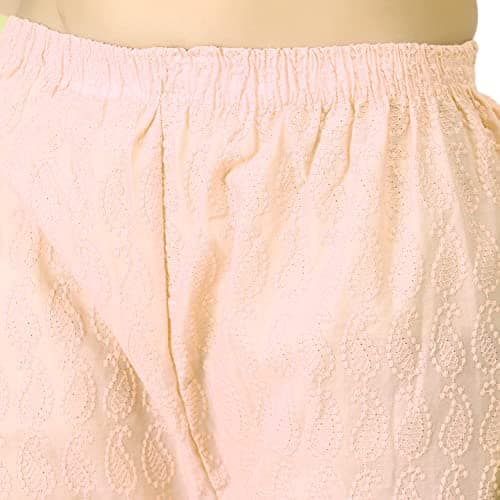 SriSaras Women's Premium Cotton Chicken Palazzo (M/L, Peach) 5