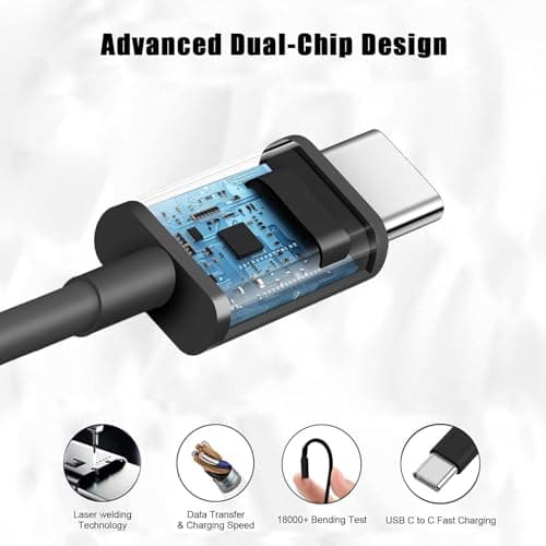 GWINGS Motorola Original 68W Type C to C TurboPower Fast Charging Cable 1m for Moto Edge 70 Fusion 60 50 40 30 Ultra Neo Pro Razr Stylus and Moto G85, G84, G64, G62, G54, G45, G35, G05 (Moto Cable) 4