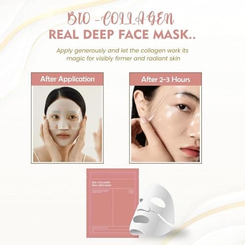Glow Rest Bio Collagen Face Mask Overnight – Korean Collagen Mask for Glass Skin | Hydrating, Pore Minimizing, Skin Firming | 50,000ppm Collagen Hydrogel Mask (Pack of 2) 4