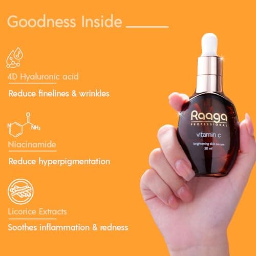 Raaga Professional Brightening Serum with Vitamin C and Niacinamide | Unlock Luminous Glow | Paraben-Free, Silicone-Free, Sulphate-Free | Ideal for All Skin Types 3