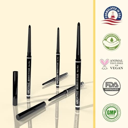 Orgatre Boldgaze Eye Kajal | Waterproof, Smudgeproof - 24 Hours Long Stay - Darkest Black- One Swipe Application - Vitamin E, Provitamin B5 and Castor Oil - 1.5 Gm, Matte Finish 5