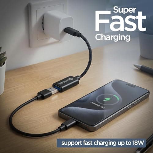 UNIGEN USB Type-C OTG Adapter | USB-C Male to USB-A Female Converter Cable | 480Mbps Data Transfer | Supports 18W Fast Charging | Nylon Braided OTG Connector for Pendrive, Mouse, Keyboard, USB Devices 4