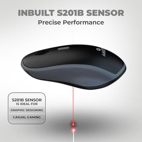 Amkette Primus NXT Wireless Keyboard and Mouse Combo | Silent Keyboard Mouse Wireless | 12 Multimedia Hotkeys | 3200 DPI | 2.4GHz Lag-Free | Long Battery | Ergonomic | Plug & Play | UV-Printed Keys 4